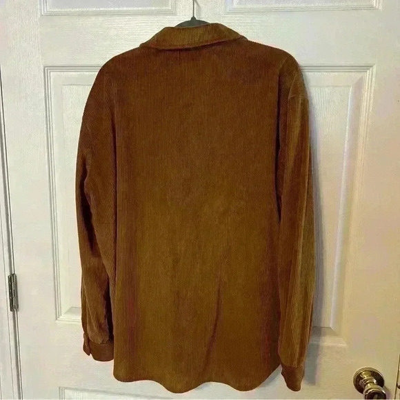 Princess Polly Rylan Shirt Color Brown Size US 8 Oversized Corduroy Shacket, EUC - Picture 2 of 5
